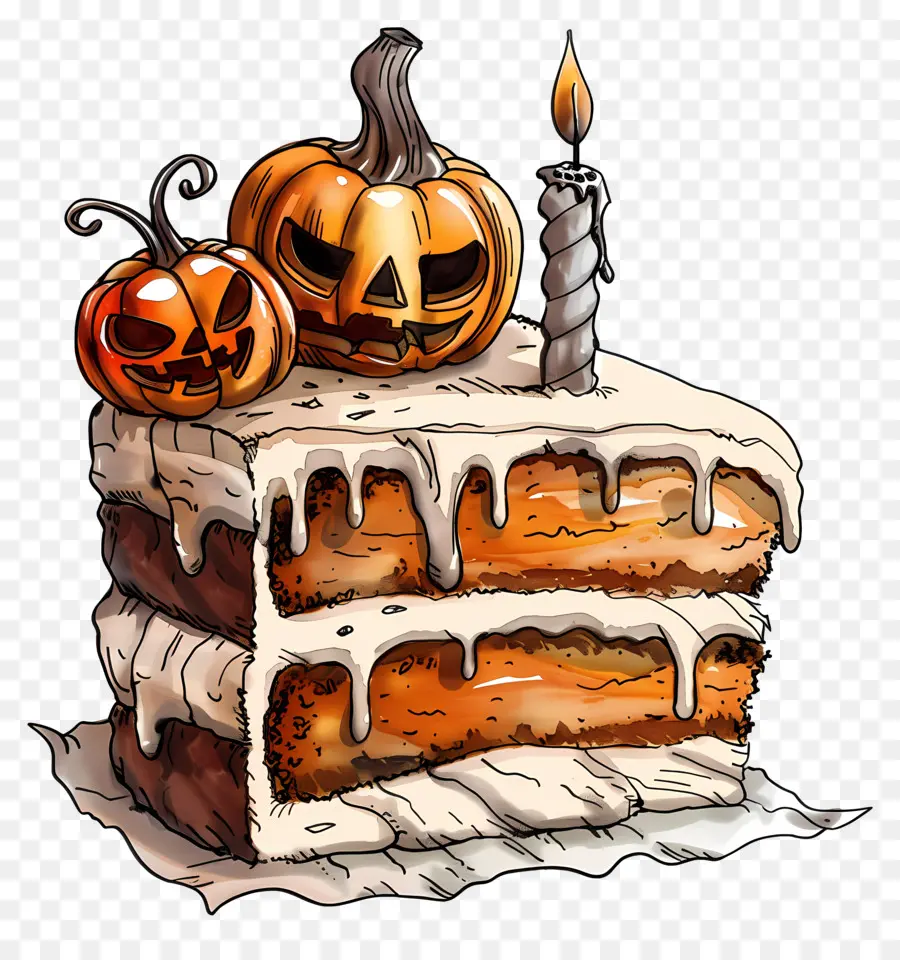 Bolo De Halloween，Fatia De Bolo De Halloween PNG