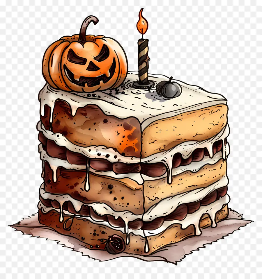 Bolo De Halloween，Fatia De Bolo De Halloween PNG