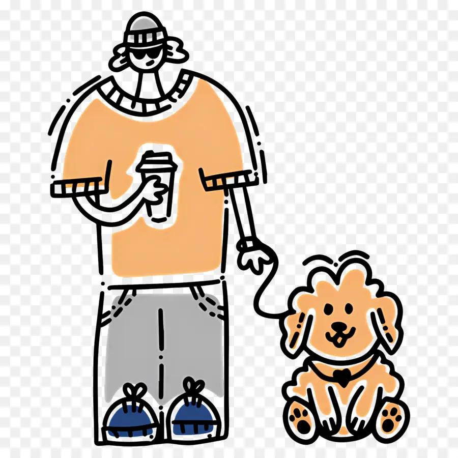 Garota Do Café，Pessoa Com Cachorro PNG