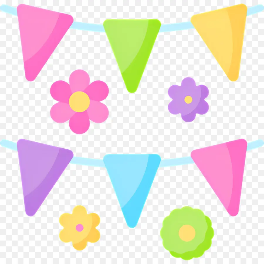 Bandeirinha Para Festa De Flores，Bandeiras Coloridas PNG