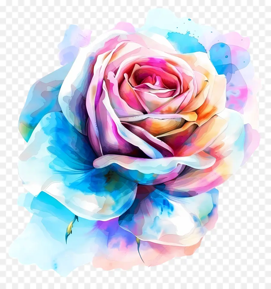 Aquarela Rosa，Rosa PNG