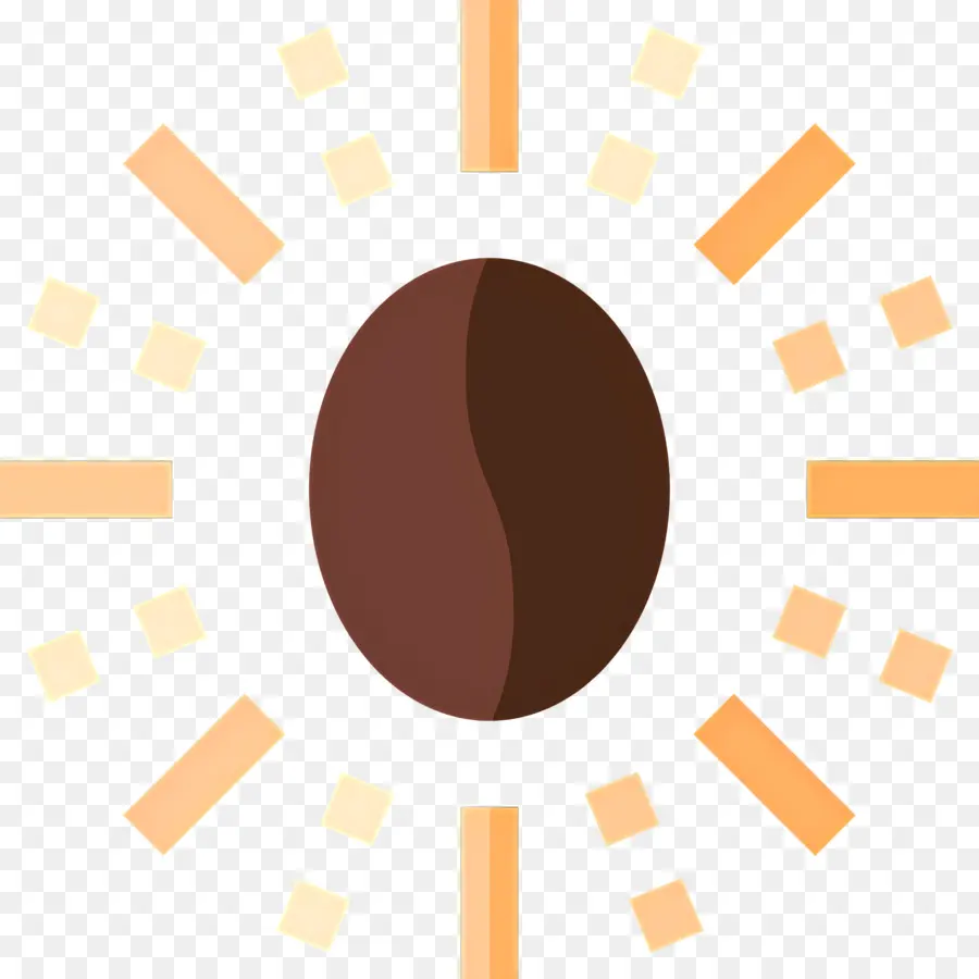 Semente De Café，Grão De Café Com Raios PNG