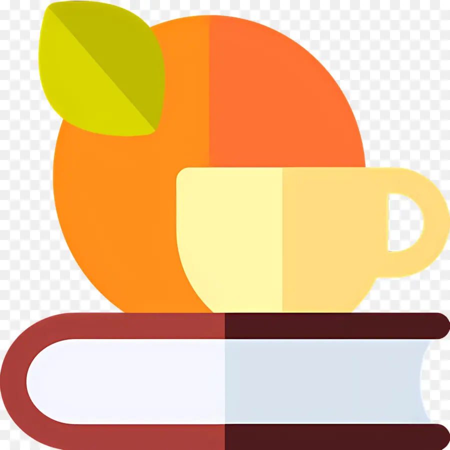 Livro E Café，Laranja E Livro PNG