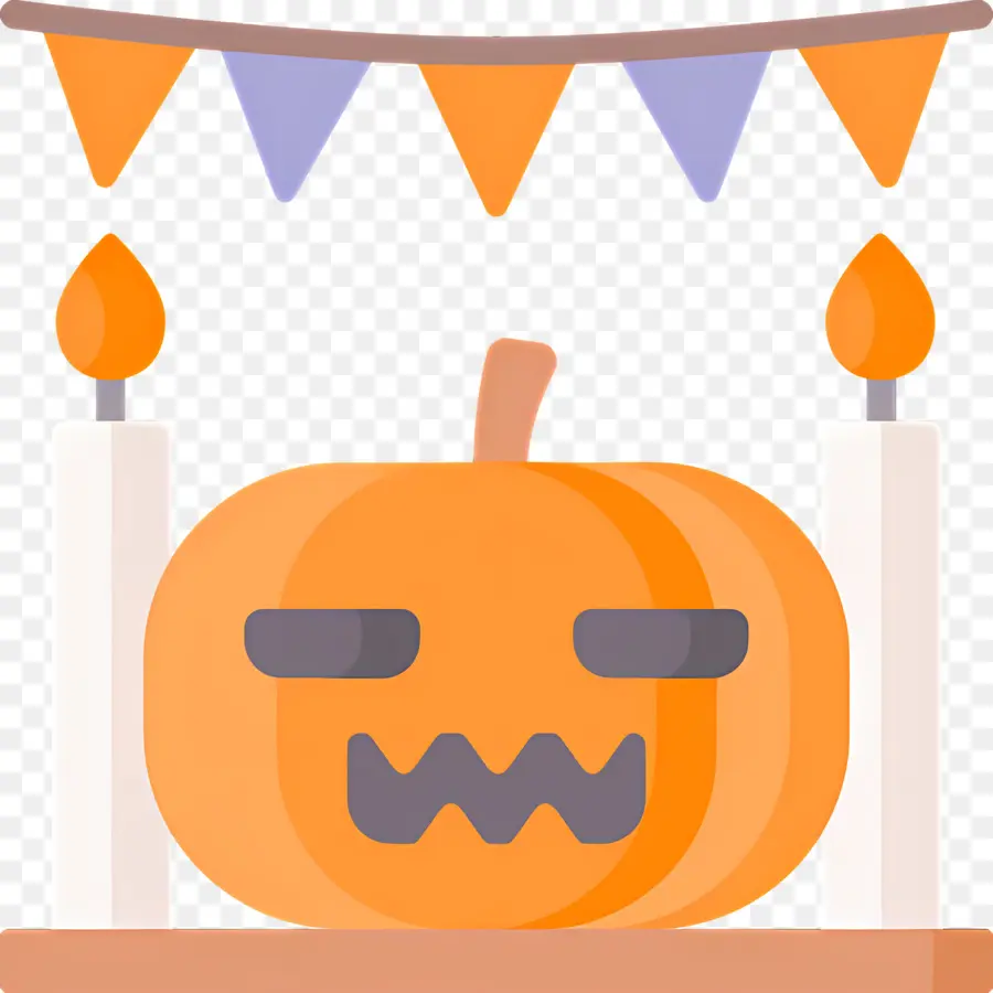 Bandeira De Halloween，Abóbora PNG