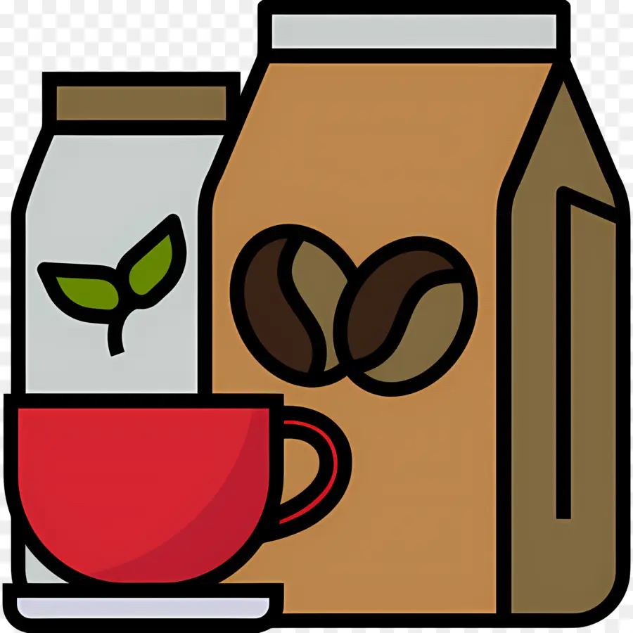 Saco De Café，Saco De Café Com Xícara PNG