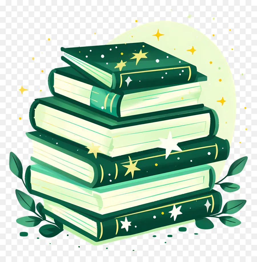 Livros Verdes，Pilha De Livros PNG