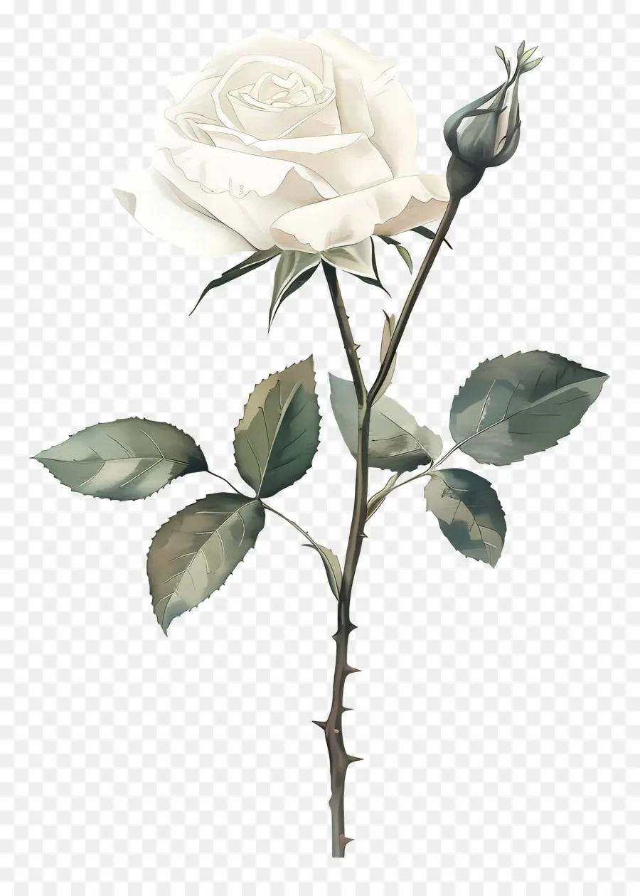 Aquarela Rosa，Rosa Branca PNG