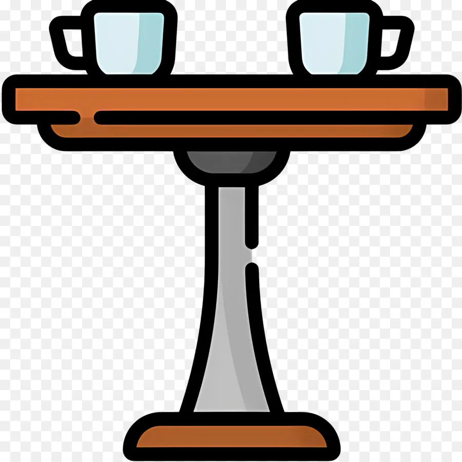 Mesa De Café，Copos Na Mesa Redonda PNG