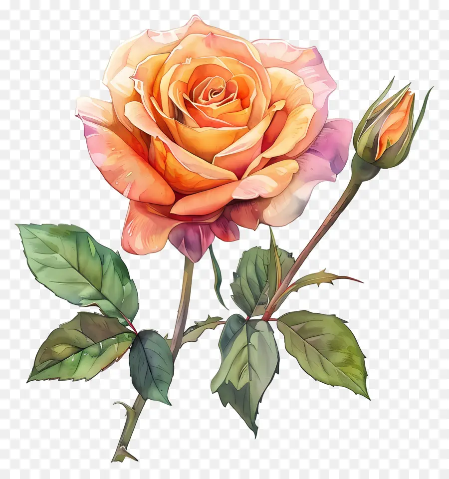 Aquarela Rosa，Buquê De Rosas Rosa PNG