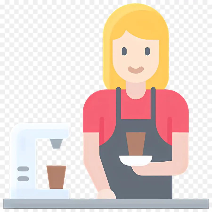 Garota Do Café，Barista PNG