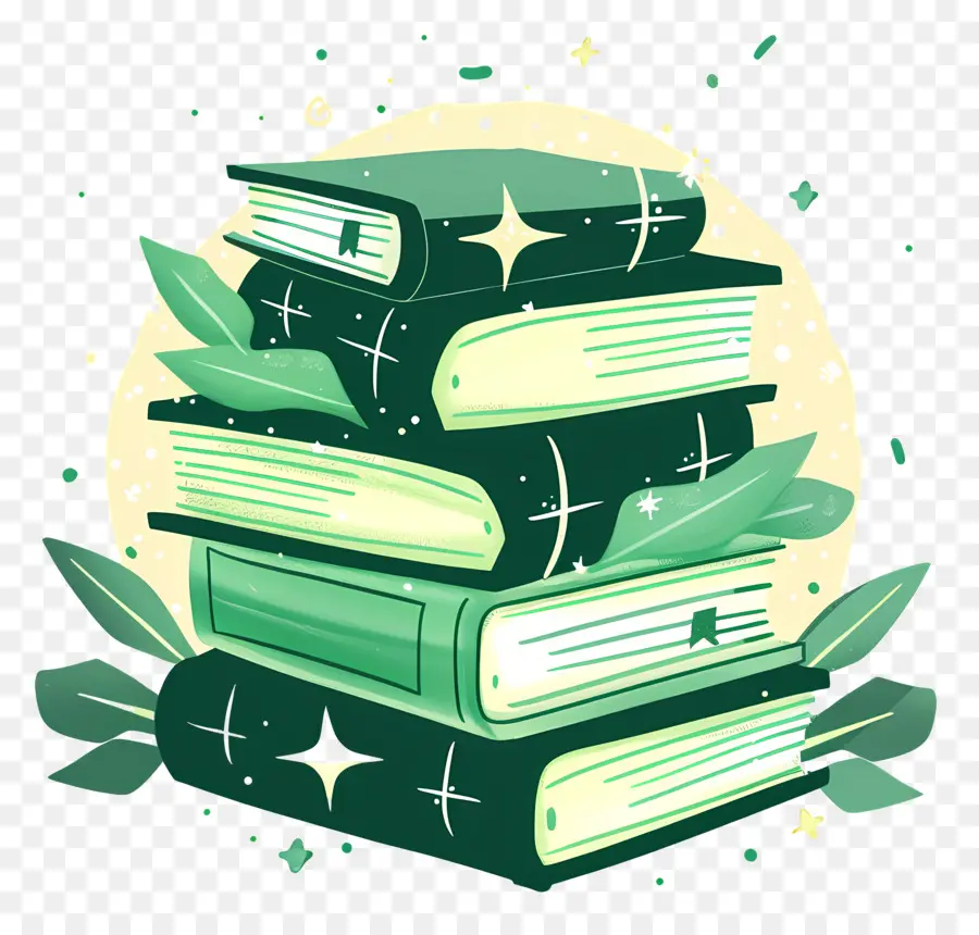 Livros Verdes，Pilha De Livros PNG