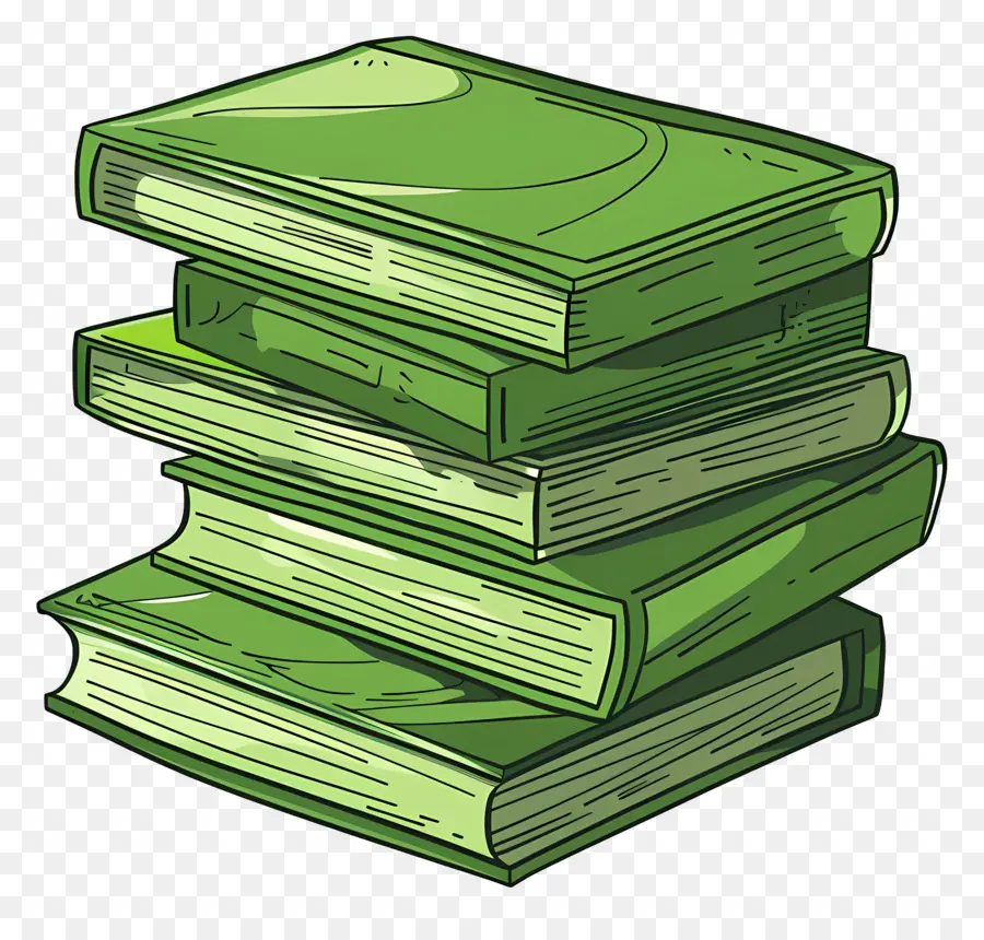 Livros Verdes，Pilha De Livros PNG