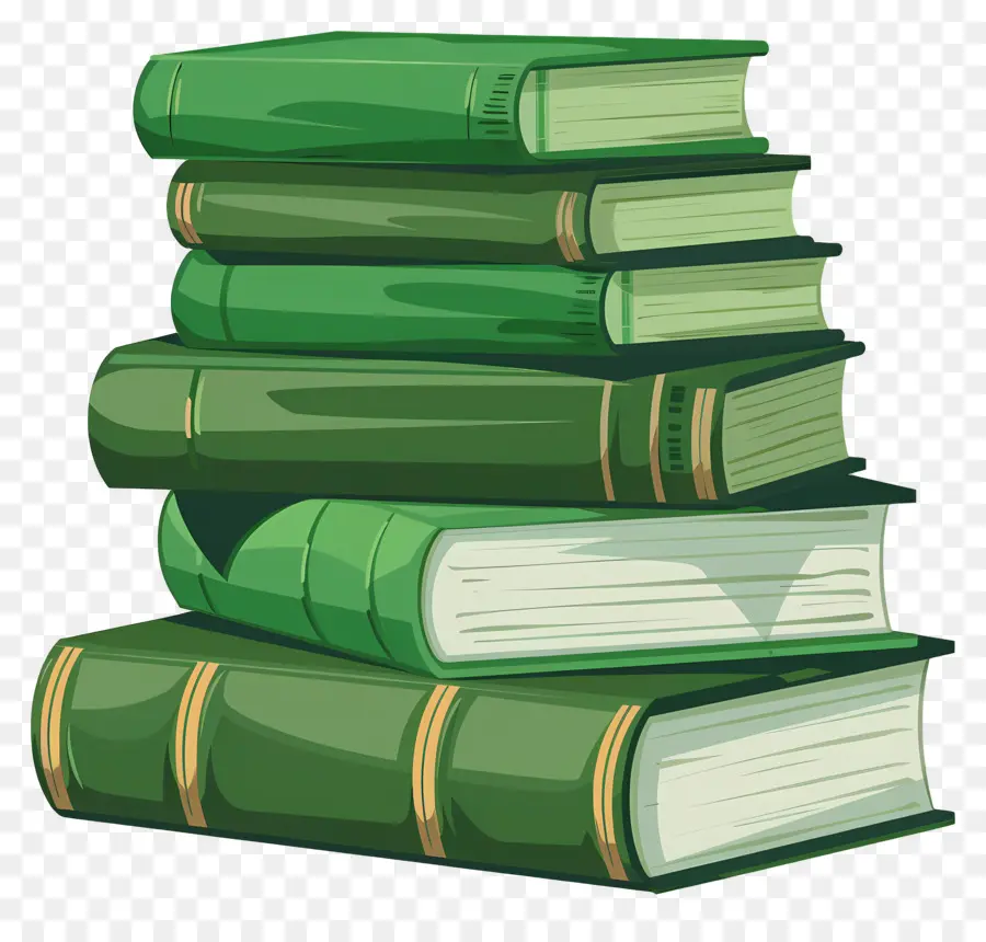 Livros Verdes，Pilha De Livros PNG