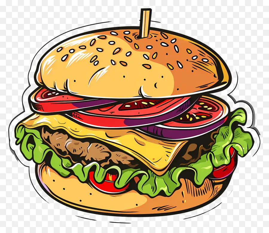 Hambúrguer Animado，X Burger PNG