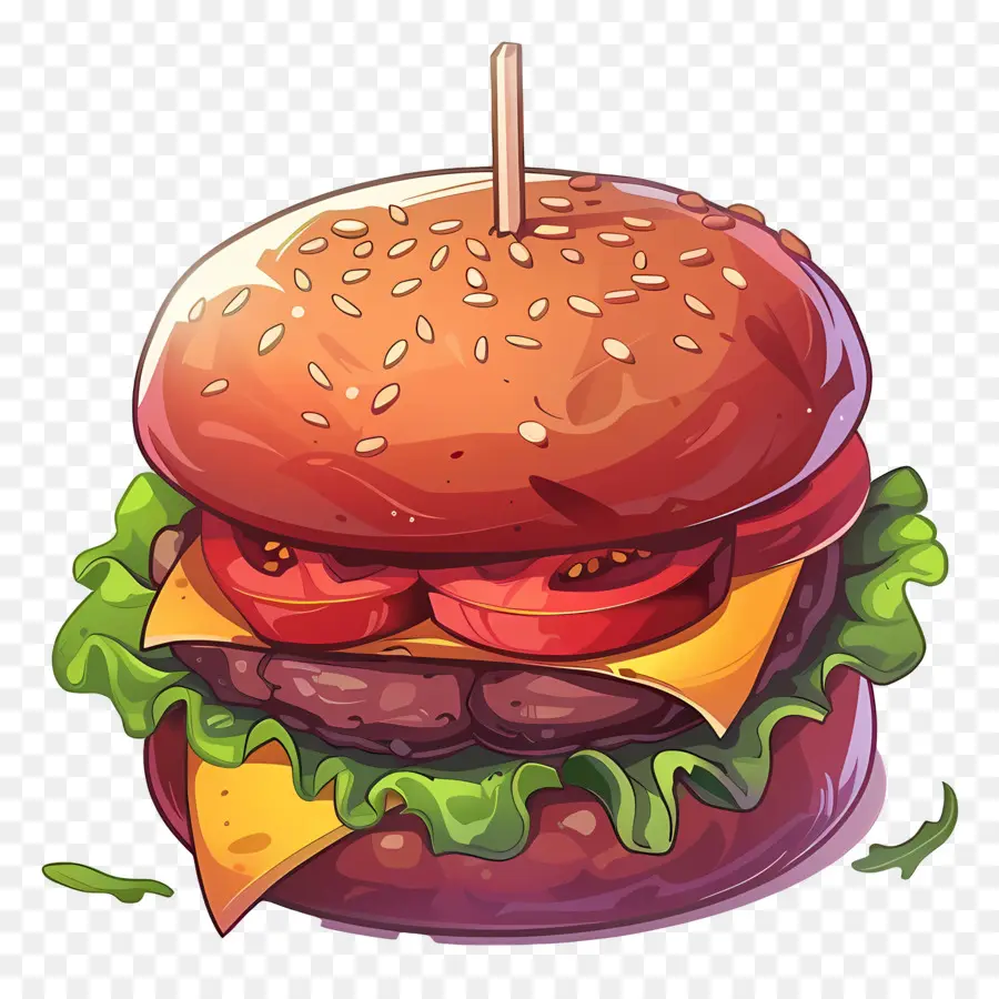 Hambúrguer Animado，X Burger PNG