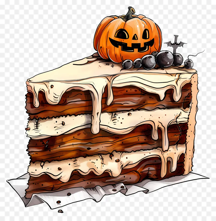 Bolo De Halloween，Fatia De Bolo De Halloween PNG