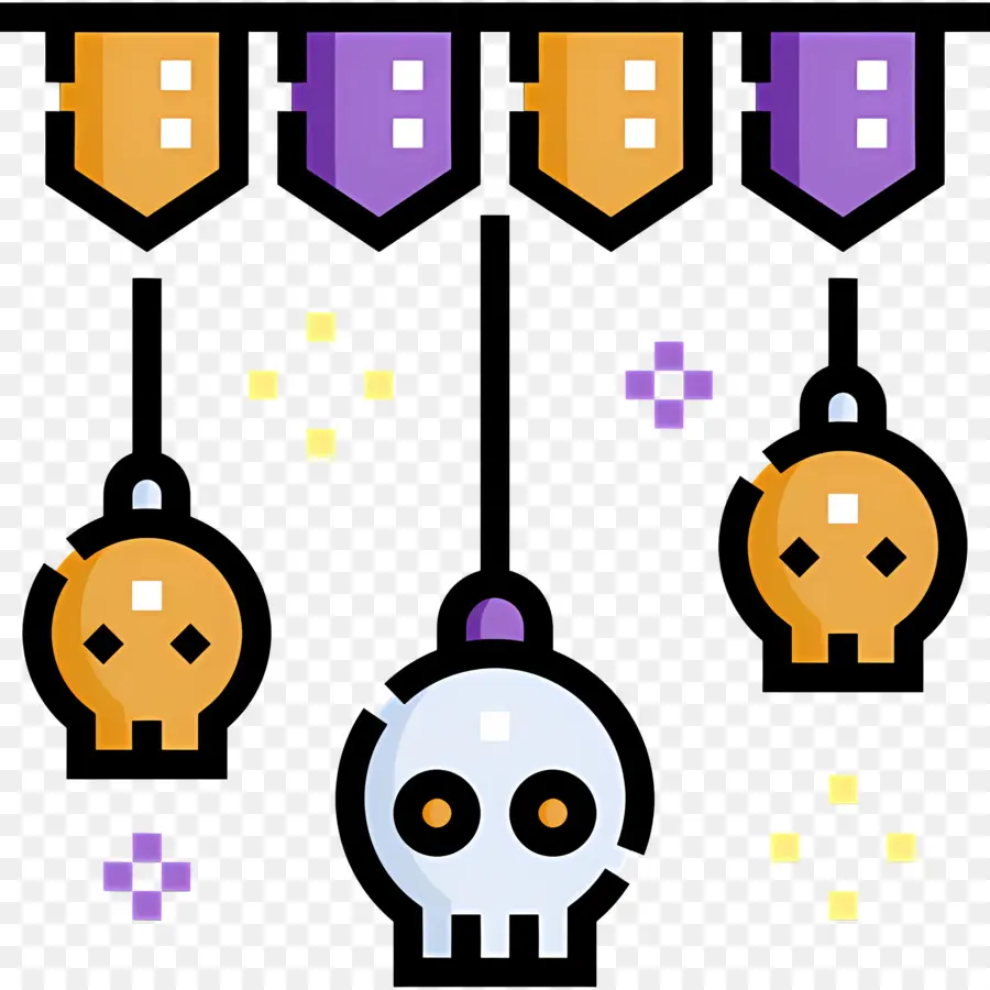 Bandeira De Halloween，Decorações De Halloween PNG