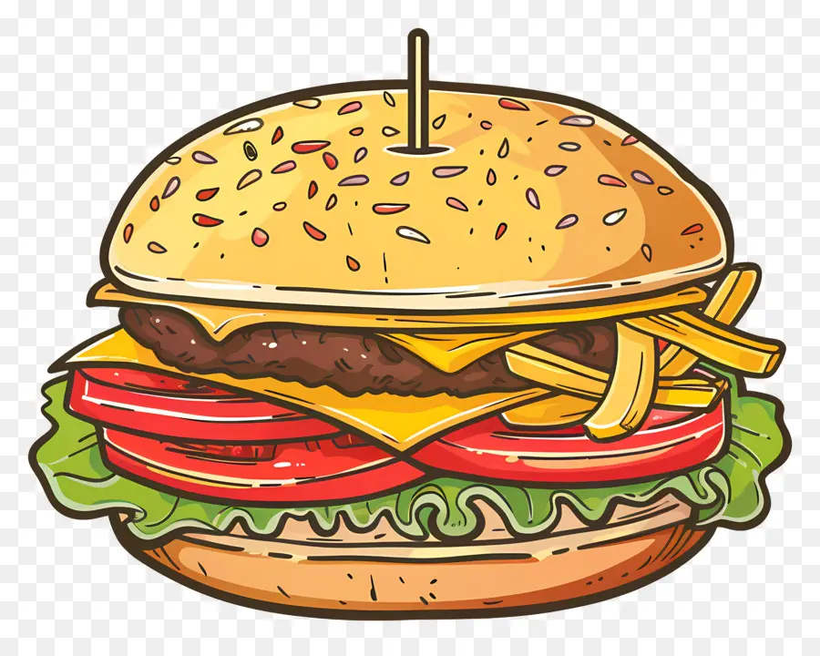 Hambúrguer Animado，X Burger PNG