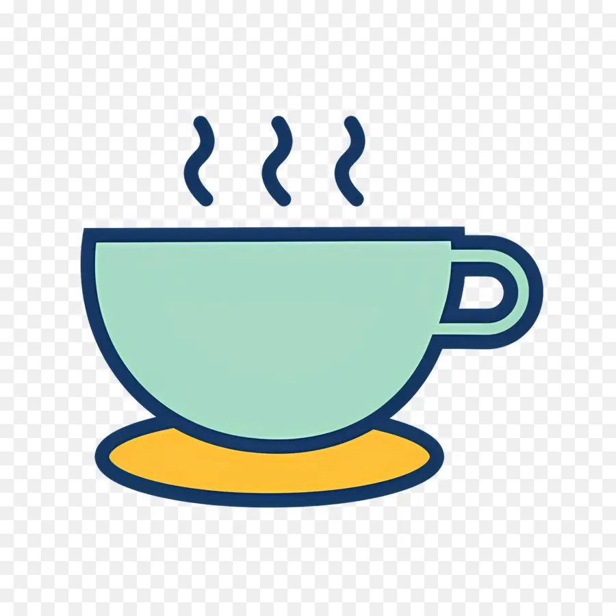 Café A Vapor，Copo Amarelo PNG