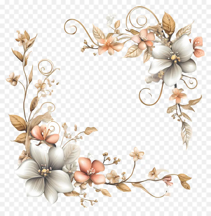 Flores De Casamento，Flores Sépia PNG