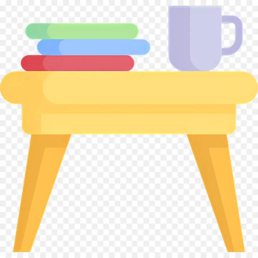 Mesa De Café，Mesa Com Livros E Caneca PNG