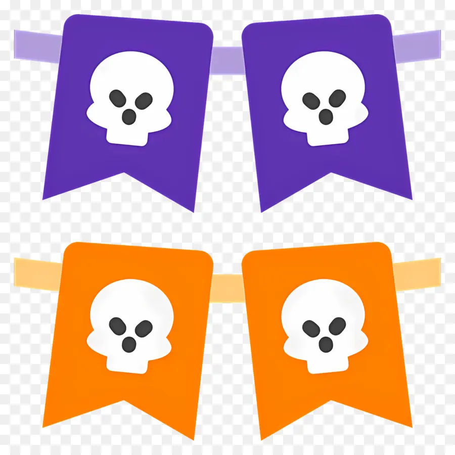 Bandeira De Halloween，Estandartes De Caveira PNG