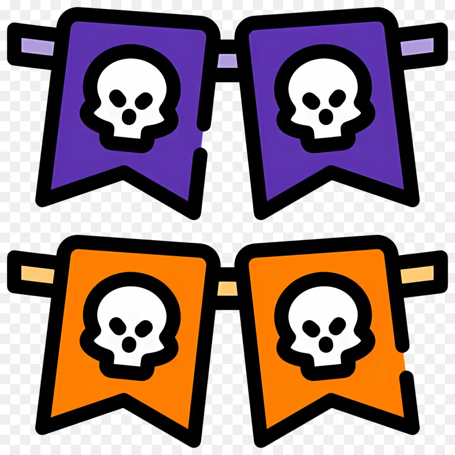 Bandeira De Halloween，Bandeiras De Caveira PNG