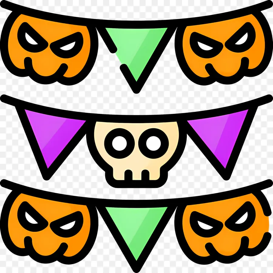 Bandeira De Halloween，Decorações De Halloween PNG