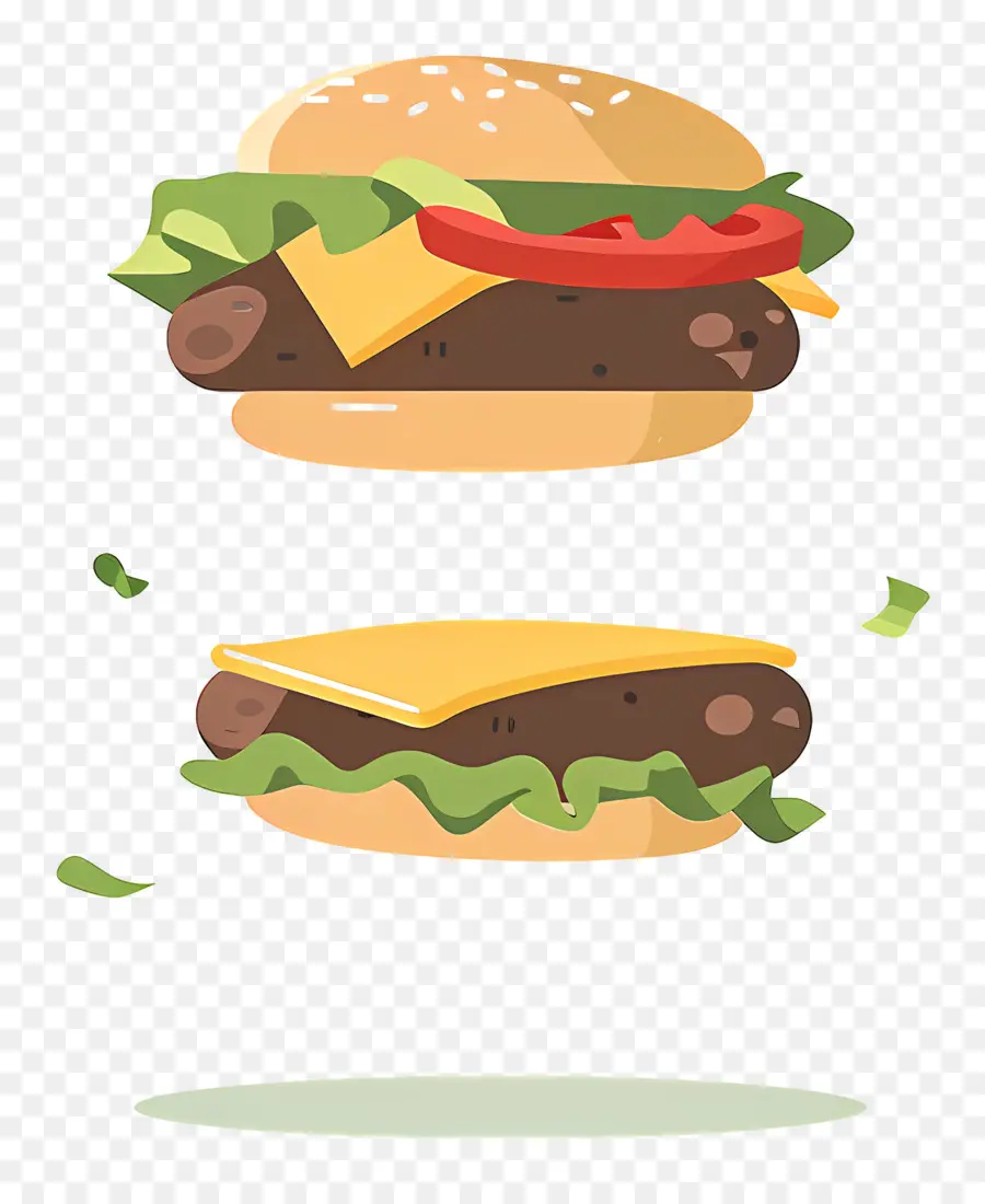 Hambúrguer Animado，Hambúrguer Com Queijo PNG