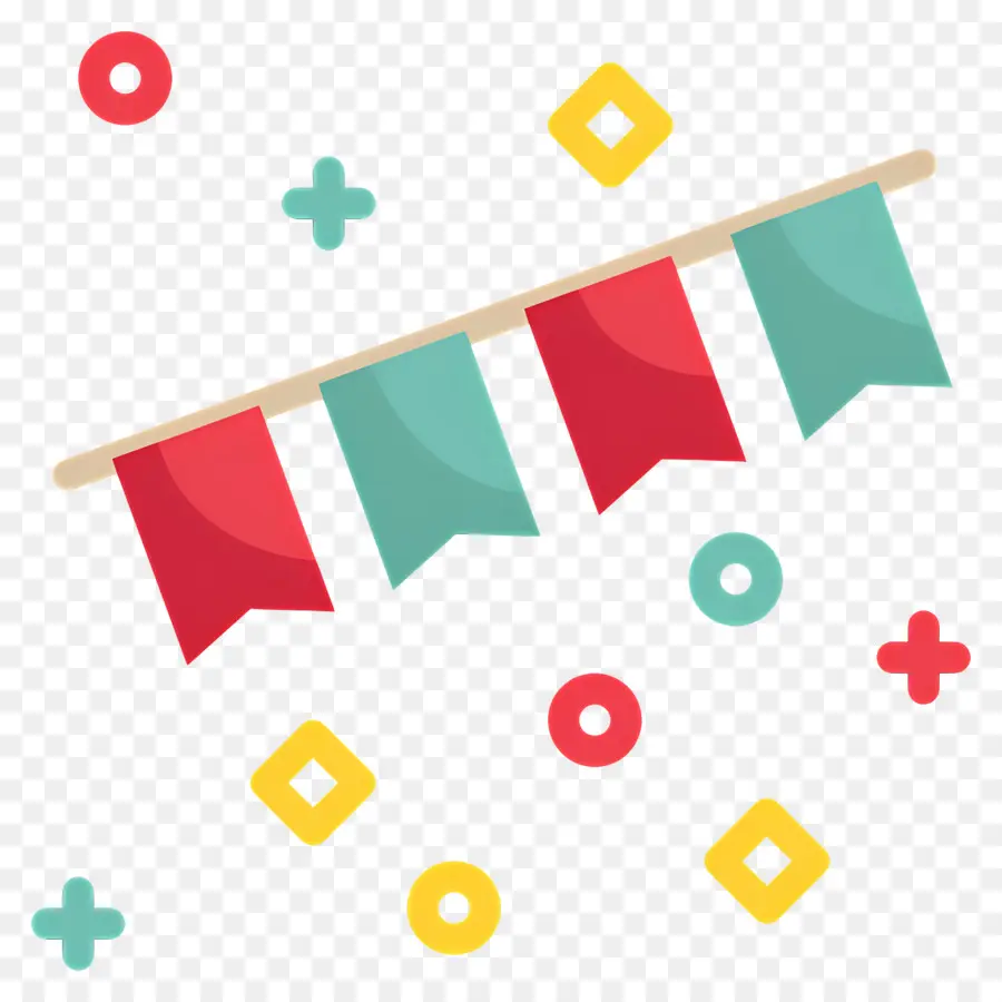 Bandeira De Aniversário，Bandeiras Coloridas PNG