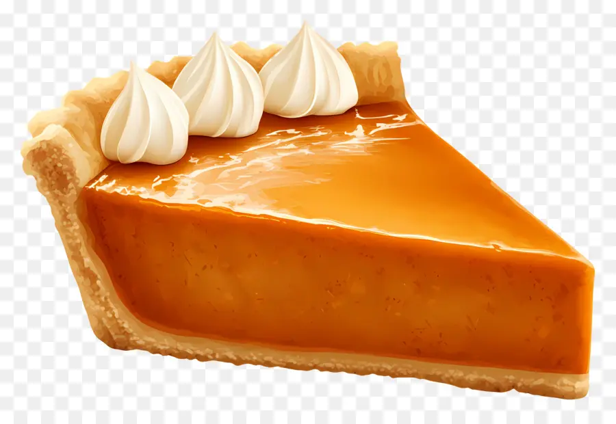 Torta De Abóbora，Fatia De Torta Com Creme PNG