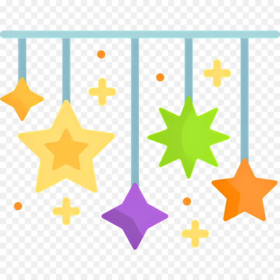 Bandeira De Aniversário，Estrelas Penduradas PNG