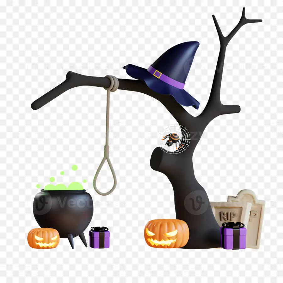 árvore Do Dia Das Bruxas，Decorações De Halloween PNG