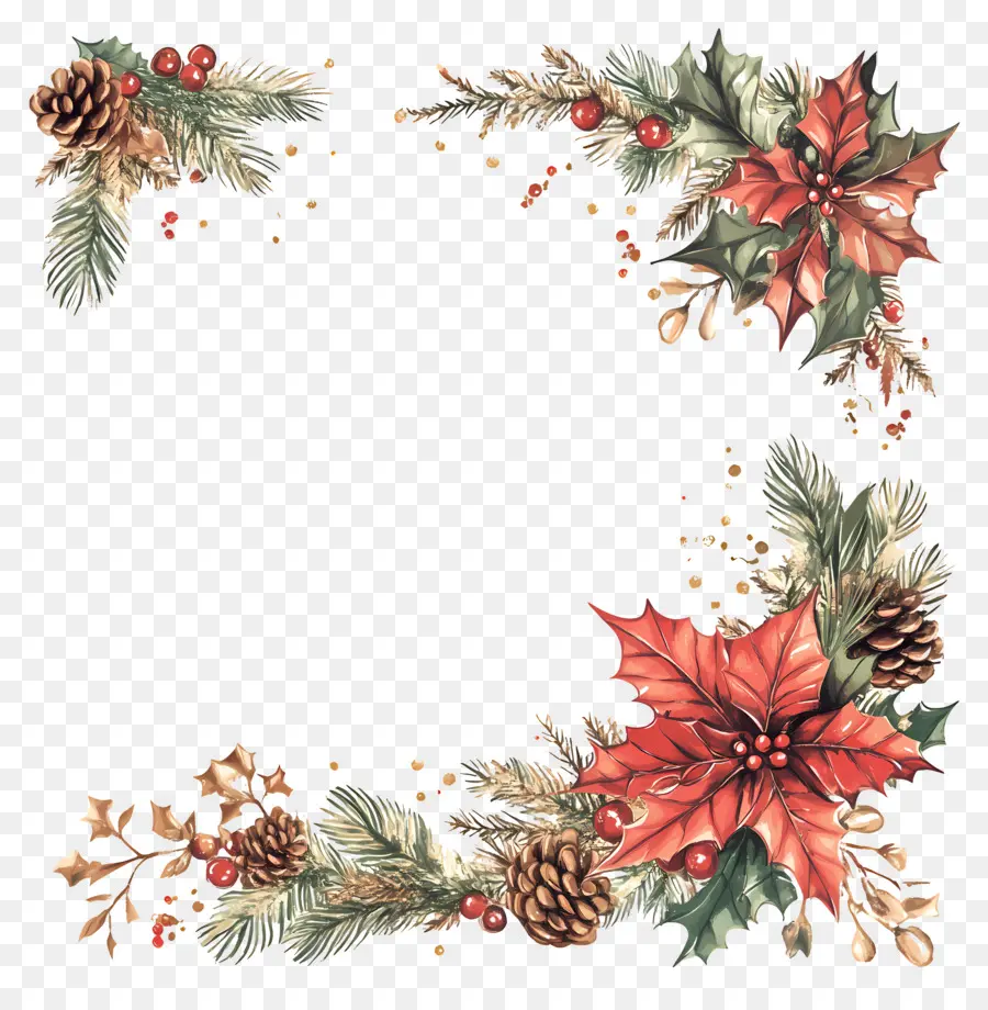 Canto De Natal，Moldura Floral PNG