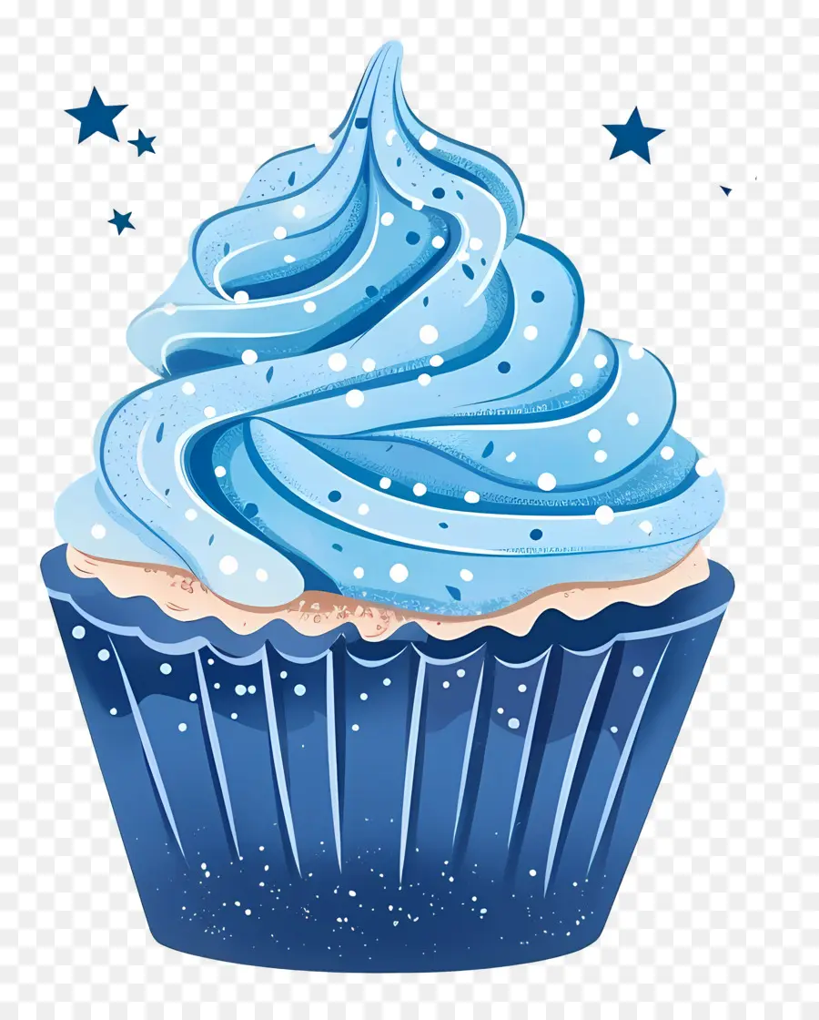 Cupcake Animado，Bolinho Azul PNG