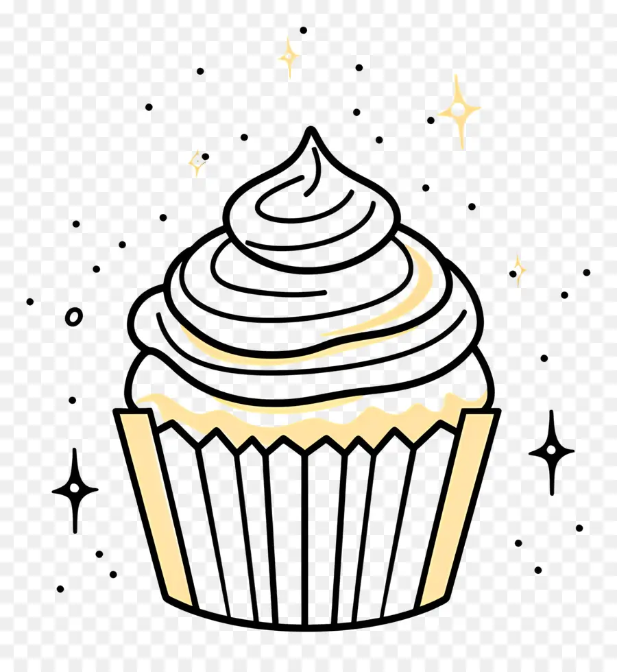 Contorno De Cupcake，Bolinho Com Chocolate PNG