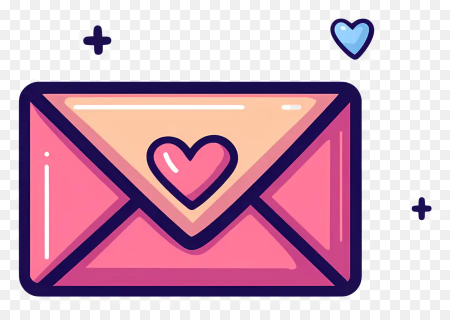 Correio De Amor，Envelope Com Coração PNG