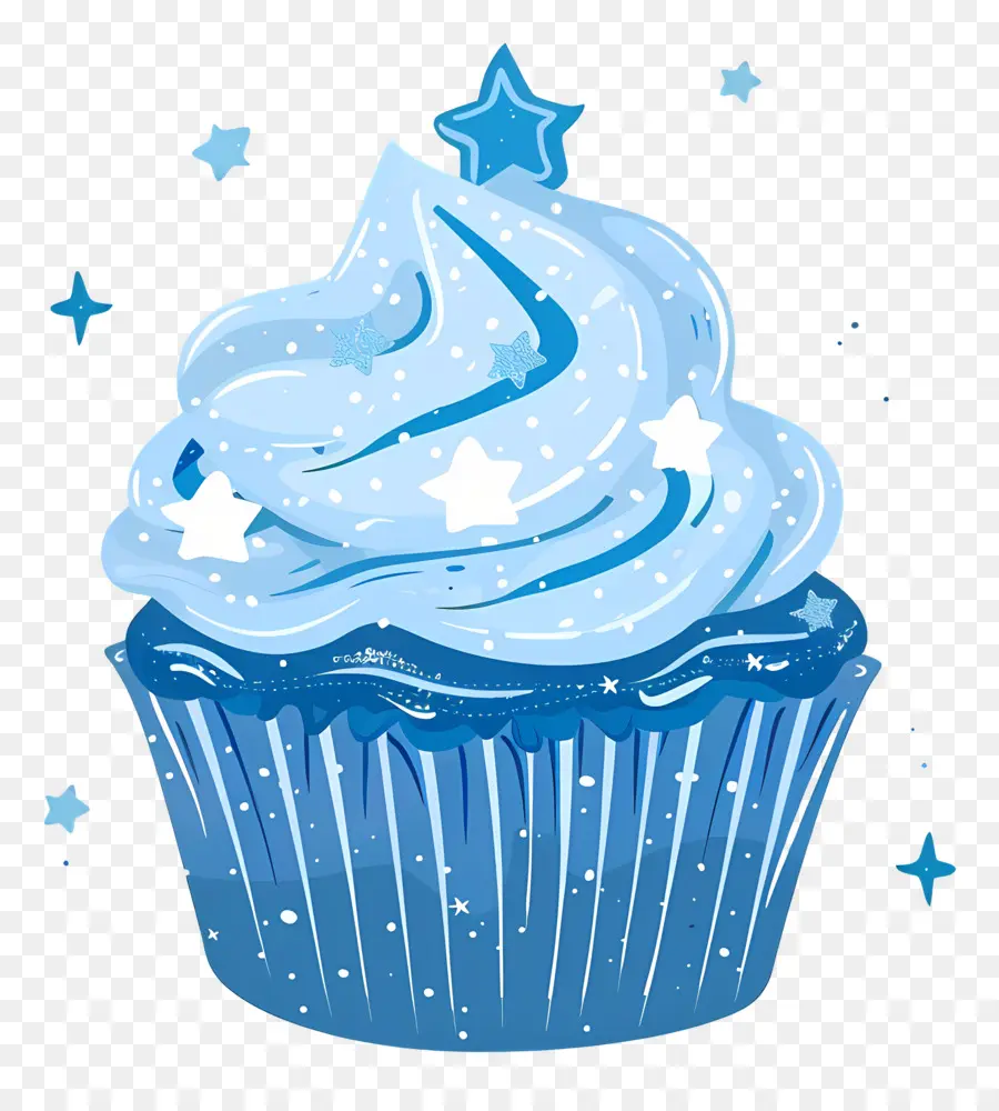 Cupcake Animado，Bolinho Azul PNG