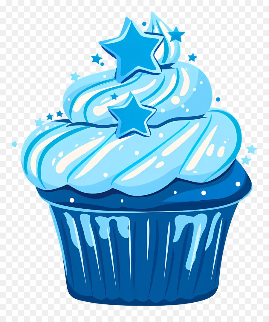 Cupcake Animado，Bolinho Azul PNG