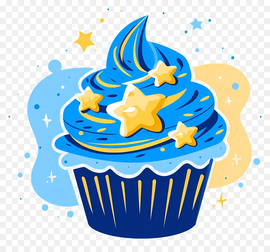 Cupcake Animado，Bolinho Azul PNG