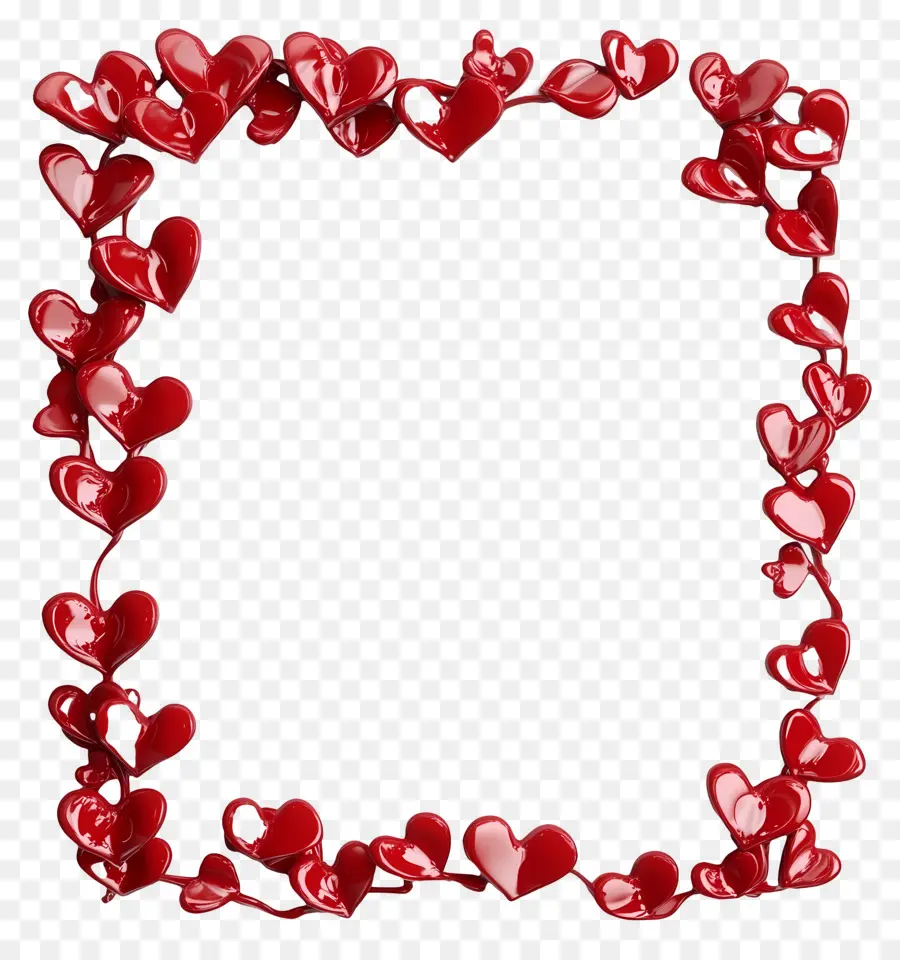 Fronteira Do Amor，Moldura Coração Vermelho PNG