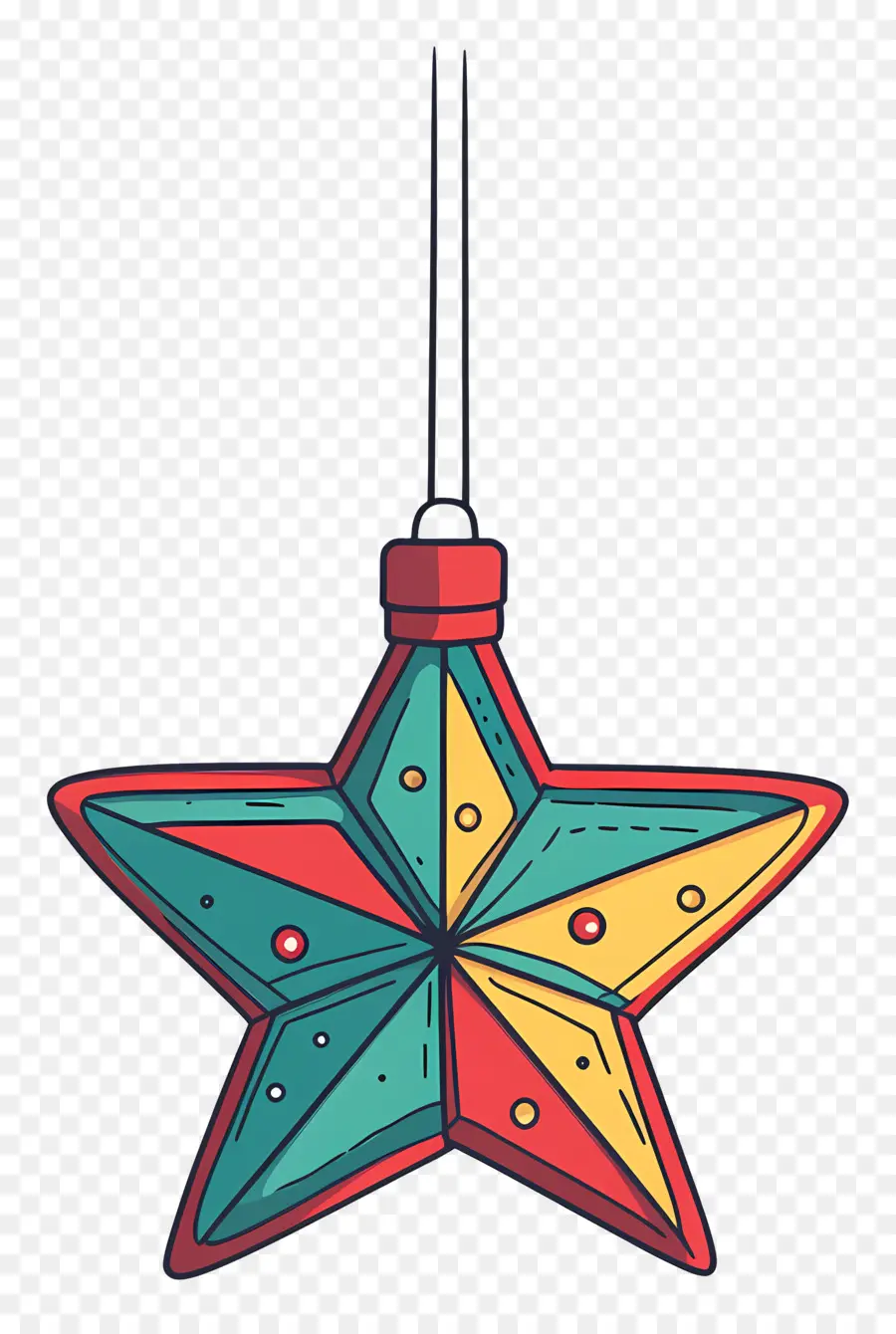 Estrela De Natal，Ornamento De Estrela Colorido PNG