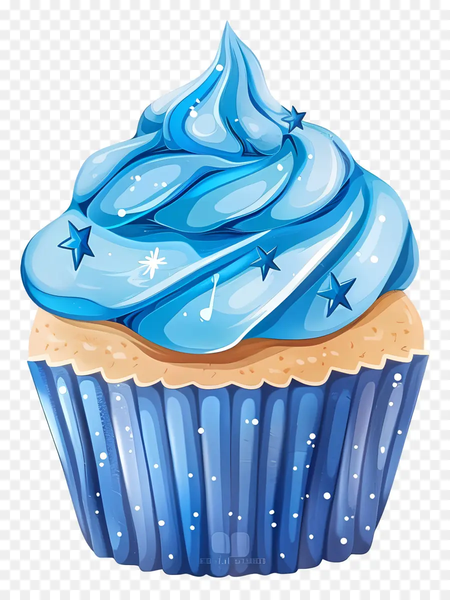 Cupcake Animado，Bolinho Azul PNG