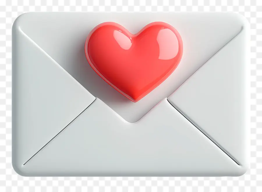 Correio De Amor，Envelope Com Coração PNG