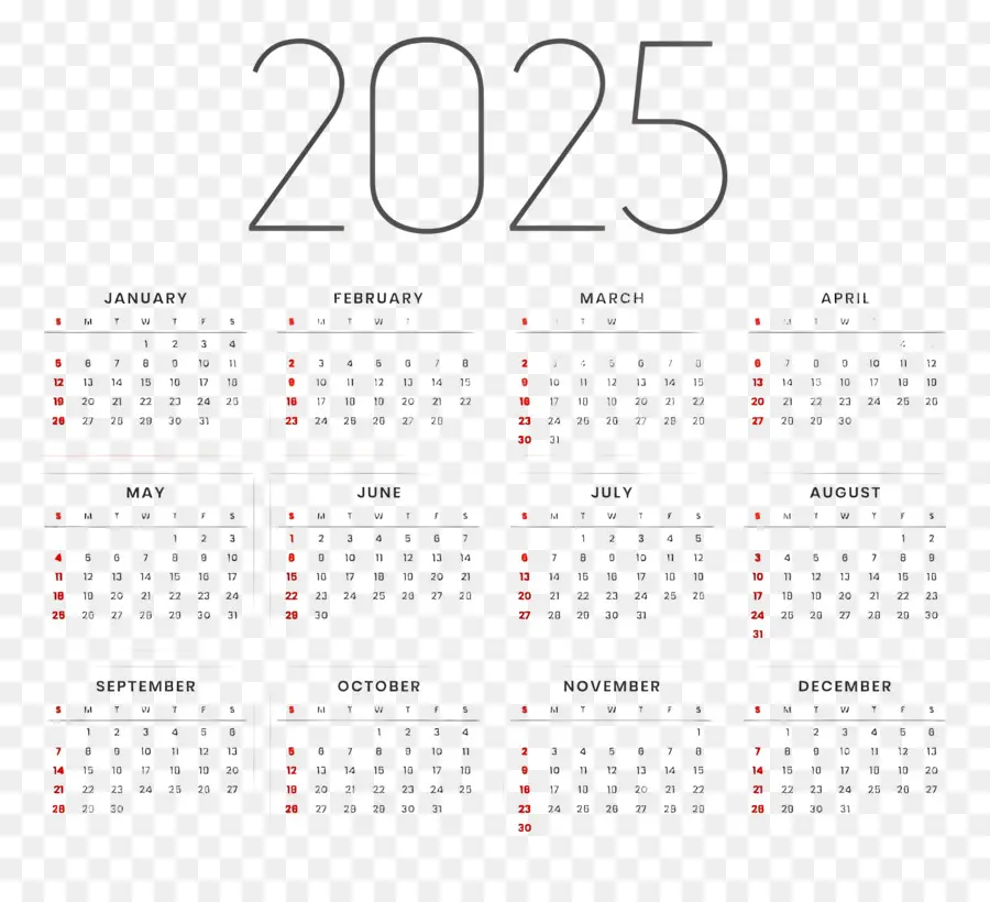 Calendário 2025，Ano PNG