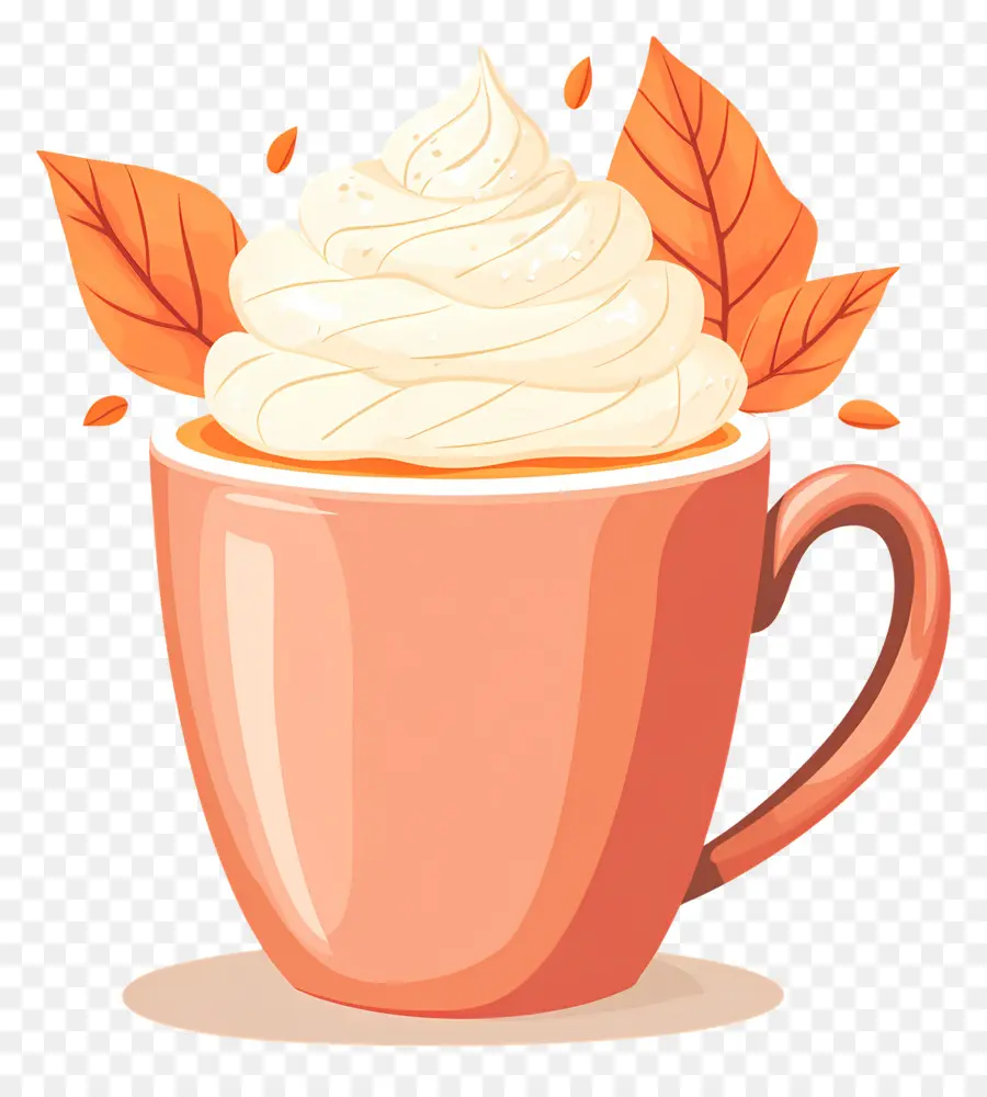 Café De Outono，Xícara Com Chantilly PNG