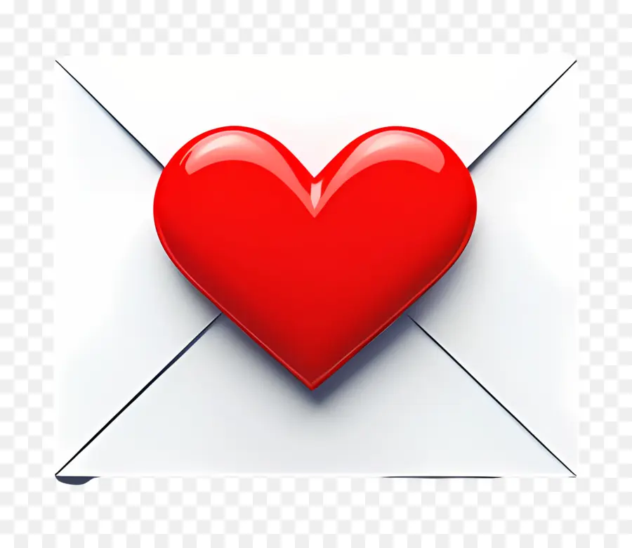 Correio De Amor，Coração No Envelope PNG