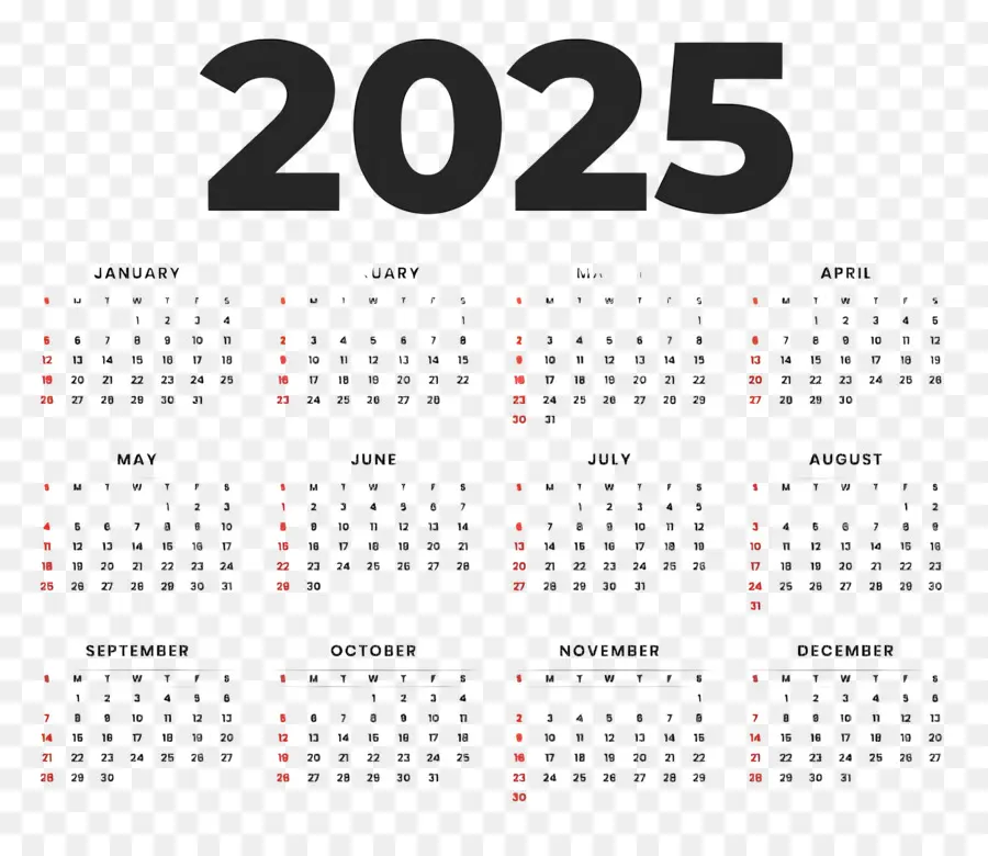 Calendário 2025，Ano PNG