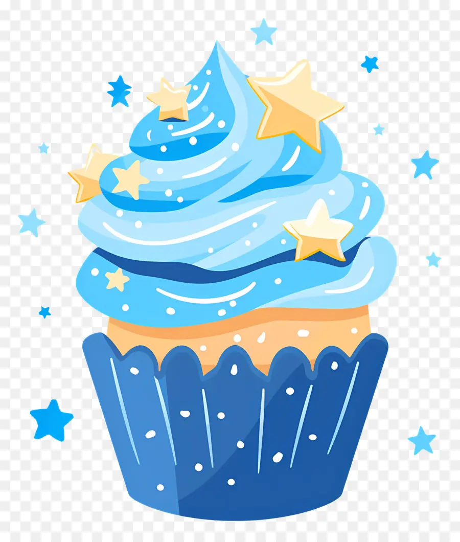 Cupcake Animado，Bolinho Azul PNG