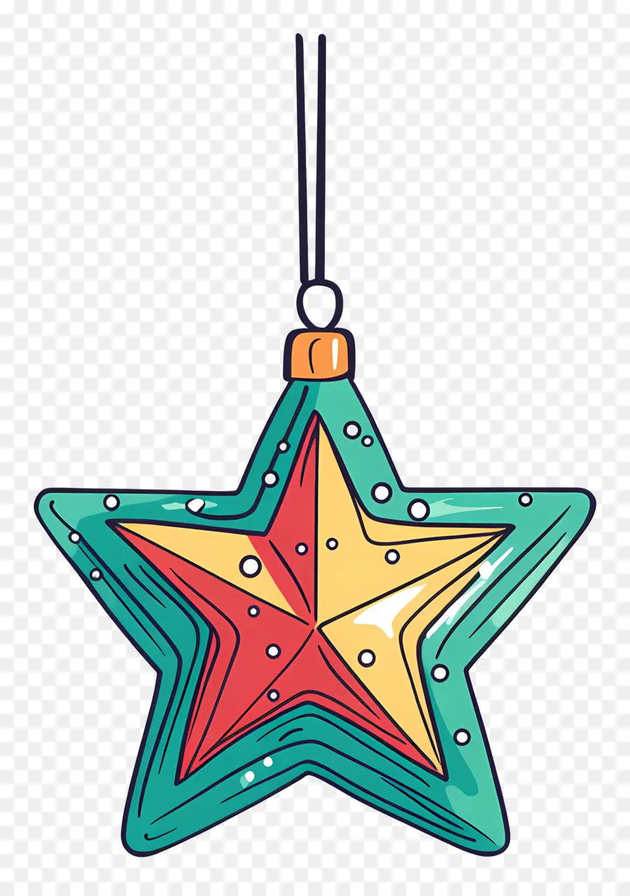 Estrela De Natal，Ornamento De Estrela Colorido PNG